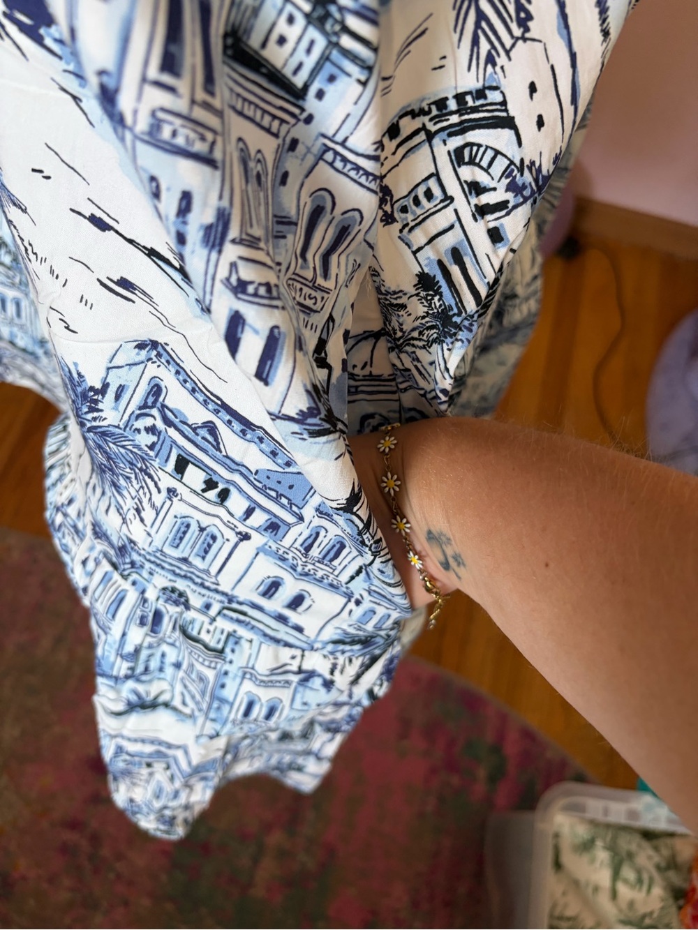 Calypso St Barth Blue and White Vacation Mini Dress - Picture 7 of 7